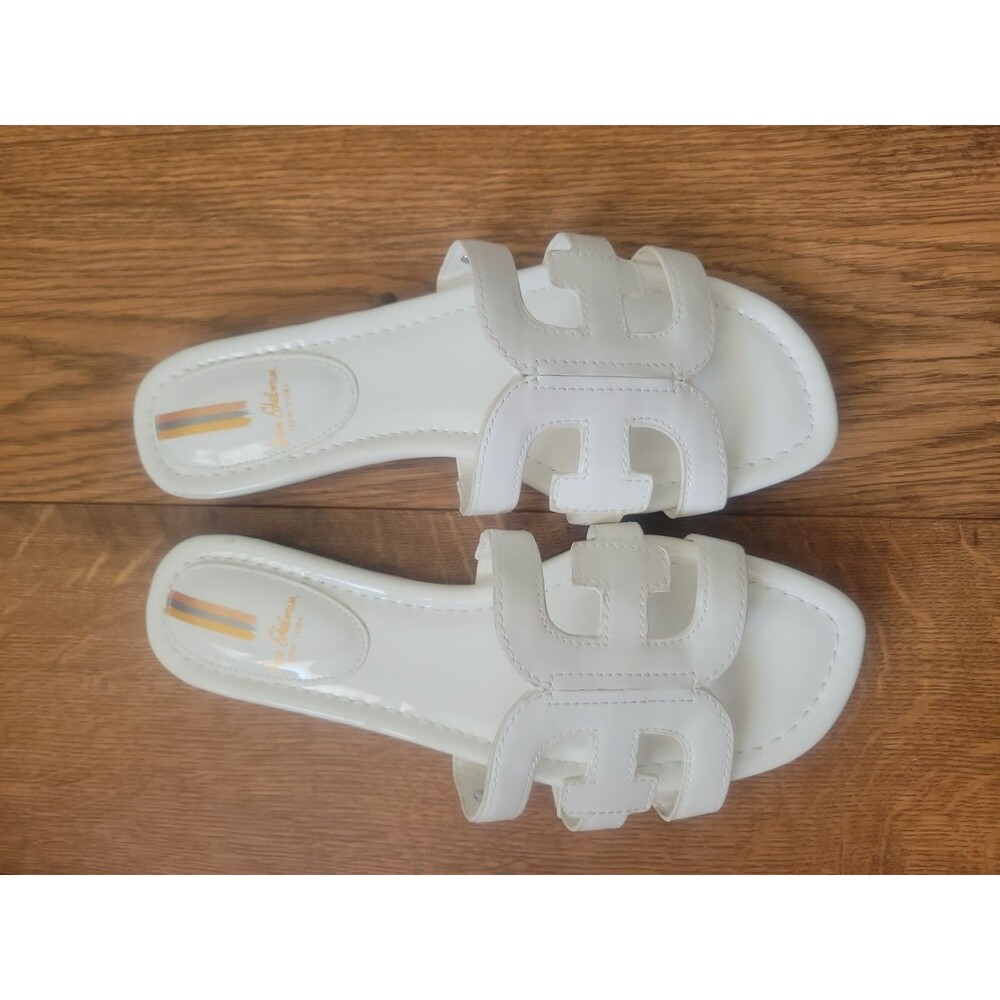 Sam Edelman Bay White Patten Leather Sandal 8.5 Summer Beach Wedding NWOB - Picture 2 of 7